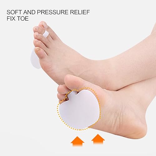 Metatarsalgia Insoles, Comfortable Forefoot Pad Foot Pain Relief 10 Pairs Non‑Sli for Correcting Toe Bending for Toe Overlapwhite