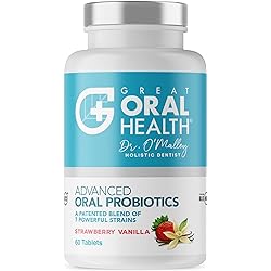 Chewable Oral Probiotics for Mouth — Bad Breath Treatment & Gingivitis Supplement - Oral Care Tablet with BLIS K12 M18 — Dentist Formulated 60 Lozenge Strawberry Vanilla eBook Included