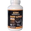 Ion Supplements Beef Liver Made from Organic American Liver - 180 Capsules, Not Defatted, Freeze-Dried