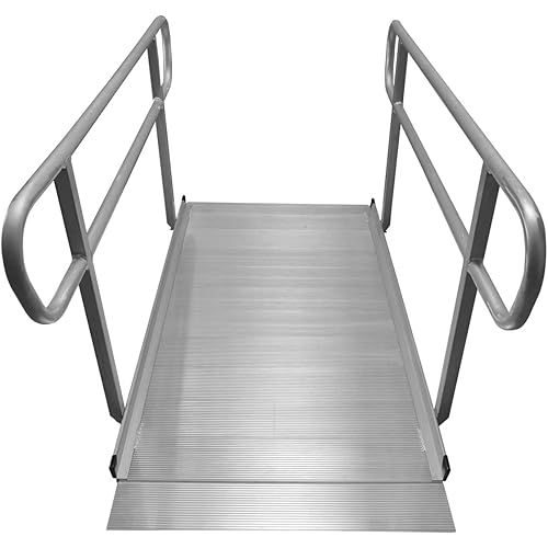 Titan Ramps Wheelchair Ramp and Handrails 6' 86 lb. Aluminum 850 lb. Capacity