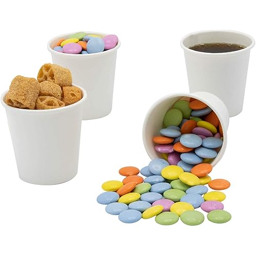 300 Count] 3 oz. White Paper Cups, Small Disposable Bathroom, Espresso, Mouthwash Cups