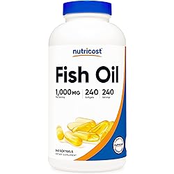 Nutricost Fish Oil Omega 3 Softgels with EPA & DHA 1000mg of Fish Oil, 560mg of Omega-3, 240 Softgels, Non-GMO, Gluten Free