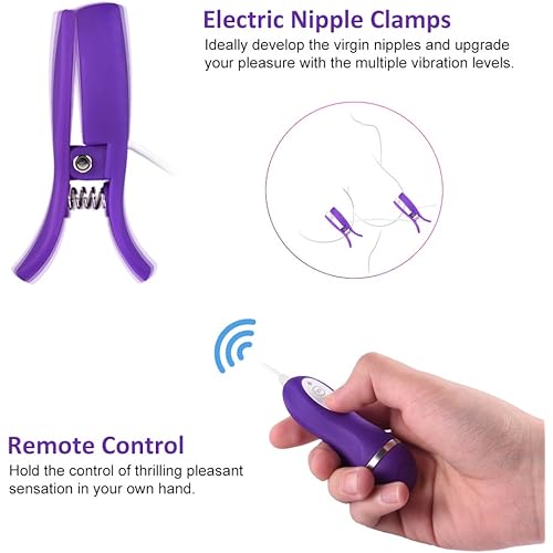 Utimi 10-Mode Nipple Clip Vibrating Breast Clamps Electric Nipple Stimulator with Remote Control