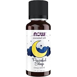 NOW Essential Oils, Peaceful Sleep Oil Blend, Relaxing Aromatherapy Scent, Blend of Pure Essential Oils, Vegan, Child Resistant Cap, 1-Ounce
