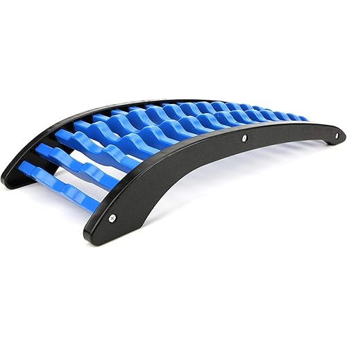 Bright Neck Back Stretch Massage Equipment Relieve Lumbar Spine PainLumbar Spine Enhancement Blue and Black