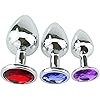 Stainless Steel Anal Butt Plugs Anal Trainer Toys, 3Pcs Anal Sex Toys Kit Personal Massager for Starter Beginner Men Women Couples