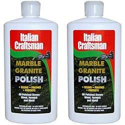 Granite & Marble Polish - Cleans & Protects - Italian Craftsman Made in The USA - Pack of 2 16 Oz ea - Multi-Surface Kitchen & Bathroom Cleaner Polishes Wood Formica Metals Cleans Furniture Sinks