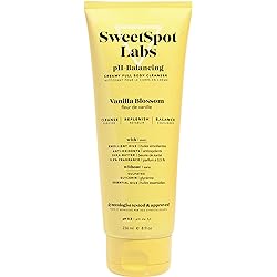 SweetSpot Labs Feminine Wash, Gentle Vanilla Blossom Scent, with Shea Butter and Aloe Vera, Sulfate Free, pH Balanced Womens Body Wash, 8 oz