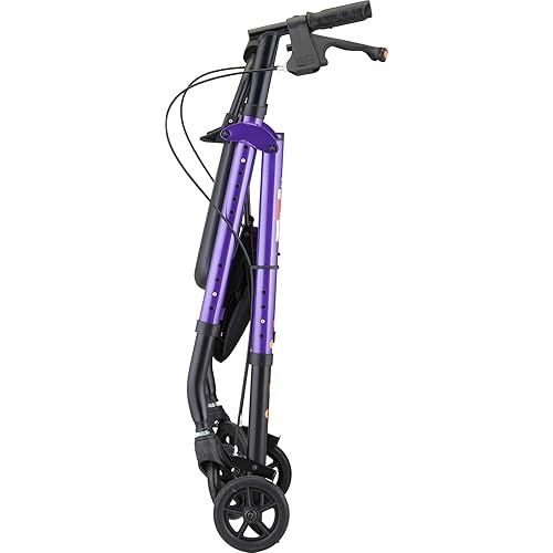NOVA Star 6 OS Rollator Walker with Perfect Fit Size System, Lightweight & Foldable, Great for Travel, Color Purple, User Height: 5'1" -6'2&#34