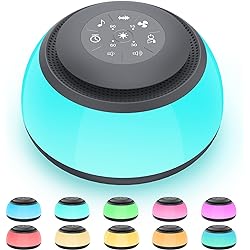White Noise Machine for Adults Baby Kids,IUTEPI Sound Machine with Night Light, 26 Soothing Sounds Noise Machine for Sleeping Portable Sound Machine for Bedroom Home Travel Dark Grey
