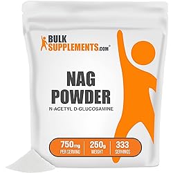 BulkSupplements.com N-Acetyl D-Glucosamine Powder - NAG Powder - Glucosamine Supplements, Joint Support Supplements - 750mg of Glucosamine Powder per Serving, Gluten Free 250 Grams - 8.8 oz