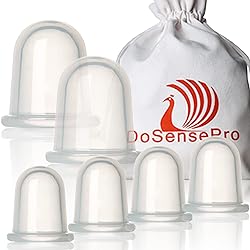 Cupping Set Massage Therapy Cups - by DoSensePro - Acupuncture Home Cupping Therapy Set for Arthritis, Pain Relief, Anti Aging, Anti Cellulite - Best Relaxation Gift - 6 Silicone Vacuum Cups