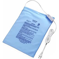 Boncare ONE Temperature Setting Stay On Hot Heating Pad for Cramps and Back Pain Relief Boncare 12” x 15” Small Fomentera Electrica Lumbar Moist & Dry Heat Washable Cover Sky Blue