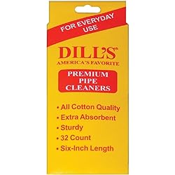 Dill's Premium Pipe Cleaners for daily cleaning. Six-Inch lenght, 32 count