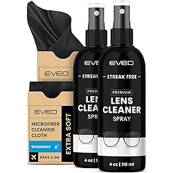 Eyeglass Cleaner Spray - No Streaks Technology with Microfiber Cleaning Cloth- Glasses Cleaning Kit- Glasses Cleaner Spray with Lens Cleaner Cloth - Screen & Eye Glasses Kit -8oz4ozx2