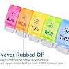DANYING New Version Large 7 Day Pill Organizer 2 Times a Day, Push Button Weekly Pill Box, AM PM Pill Case, Rainbow Pill Container, Twice A Day Vitamin Organizer