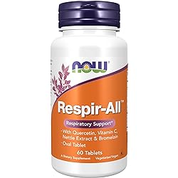 NOW Supplements, Respir-All™ with Quercetin, Vitamin C, Nettle Extract and Bromelain, Respiratory Support, 60 Tablets