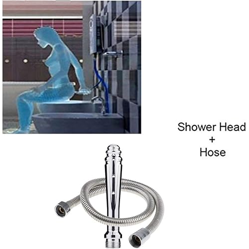 Metal Shower Douche for Enema Rinse, Enemator Cleaning Shower Both for Men and Women-Handheld Shower Bidet For Pregnant Women 59-inch shower hose（Large