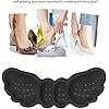Heel Pads, Wing Shape 5 Pair Breathable Shoes Heel Sticker Anti Wear for High Heeled ShoesBlack Thick Section Thickness About 6mm