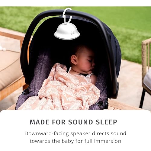 HoMedics SoundSpa On-The-Go, 4 Soothing Sounds: Shushing, Heartbeat, White Noise, Lullaby, AAA Battery Powered, Clip-On Design, Downward-Facing Speaker, Auto-Off Timer, Perfect Gift for New Parents