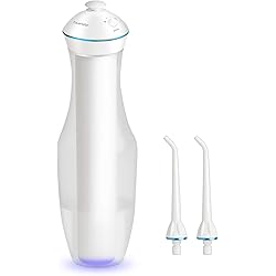 Tovendor Water Flossers for Teeth Cleaning, 280ML Electric Oral Irrigator with 2 Tips, Soft for Sensitive Teeth and Braces, Low Noise Design for Travel, Office and Home Use