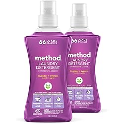 Method Laundry Detergent, Lavender Cypress, 53.5 ounces, 66 loads, 2 pack, Packaging May Vary