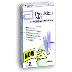 Precision Xtra Blood Ketone Test Strips - 10 ea - in Box