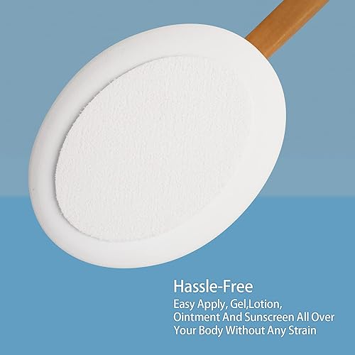 Lotion Applicators For Your Back,17 Inch, Easy Reach Washable, back Self Tanner Applicator Includes 1 Applicator Handle, 2 Pads