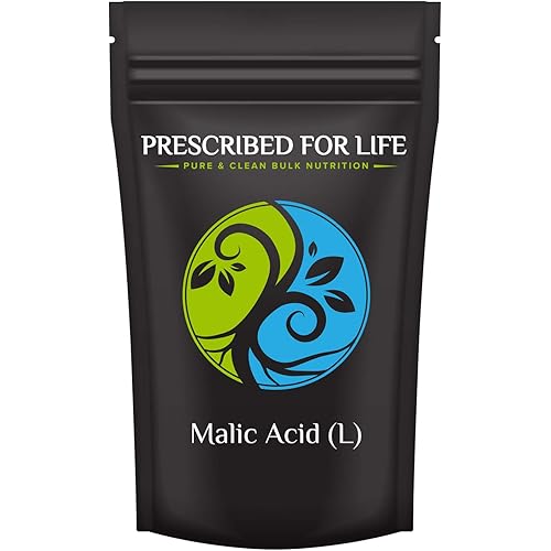 Prescribed for Life Malic Acid L Powder | 100% Pure Malic Acid | Supports Energy and Endurance | Promotes Healthy Skin | Food Grade, Natural, Gluten Free, Vegan, Non-GMO, 8 oz