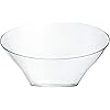 PLASTICPRO Disposable Angled Plastic Bowls Round Medium Serving Bowl, Elegant for Party's, Snack, or Salad Bowl, Clear Pack of 4