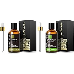MAYJAM 100ML Pure Aromatherapy Ginger Oil and 100ML Citronella Essential Oil for Soap Candle Making