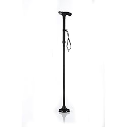 SteadyCane Self-Standing Cane 4 Feet and Light Hurry Before They are Gone - Best Walking Cane - As Seen On TV Cane - Foldable - Adjustable - Wrist Strap Black