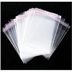 Cellophane Bag 5 x6.5 inch Clear Resealable Bags Plastic Self Adhesive Bags Good for Bakery,Favors, Candle, Soap, Cookie Office Stationery Storage Bags,Arts & Crafts 5X6.5inch-100Pcs