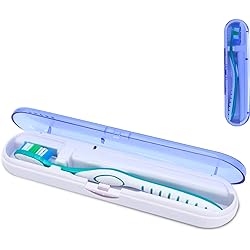 Toothbrush Travel Case,Portable Toothbrush Box Toothbrush Covers with U V Cleaning Light for Home and Travel（Purple
