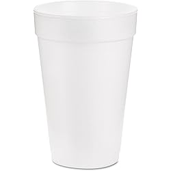 Dart Container Corp. 16J16 Foam Cups, 16 oz., White Pack of 1000