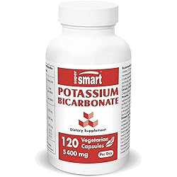 Supersmart - Potassium Bicarbonate 5400 mg Per Day - for Acid-Base Balance & Healthy Cardiovascular System | Non-GMO & Gluten Free - 120 Vegetarian Capsules