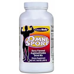 Omnitrition's OmniBody Omni Sport, Berry Flavored ArginineCholine Drink Mix, Dietary Supplement 14.8 Ounce Bottle
