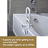 U-nonkont Medical Adjustable Bathtub Safety Rail,Adjustable Grab Bars for Bathroom, Shower Handle for Seniors and Elderly, White Silver