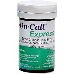 On Call Express Blood Glucose Test Strips 50 Count