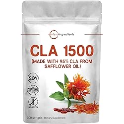 CLA Supplements, Made with 95% CLA from Safflower Oil, CLA 1500mg Per Serving, 300 Softgels 5 Months Supply, with Conjugated Linoleic Acid, Natural Weight Management and Fat Burn Support, No GMOs