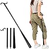 35" Long Dressing Stick with Shoe Horn with Sock Removal Tool, Adjustable Extended Dressing Aids for Shoes, Socks, Shirts and Pants
