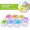 LEMBOL Detachable Pill Organizer,Weekly Pill Box 1 Time a Day,Large Daily Pill Case for PillsVitaminFish OilSupplementsRainbow