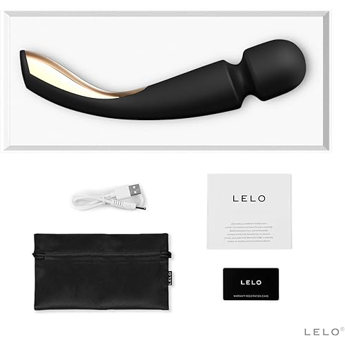 LELO 7772, Smart Wand 2 Large All-Over Body Handheld Massager Black, Deep Muscle Massager with 10 Vibration Patterns