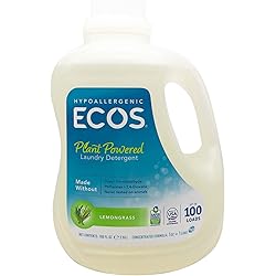 ECOS® Hypoallergenic Laundry Detergent, Lemongrass, 100 loads, 100oz Bottle by Earth Friendly Products