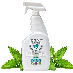 LiceLogic Natural Home Lice Spray for Furniture, Belongings, Bedding -32 oz - with Natural LICEZYME – Safe Lice Treatment and Prevention to Kill Super Lice, EggsNits. Child and Pet Safe