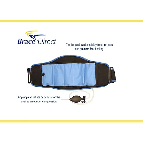 Cold Compression Back Wrap with Reusable Ice Pack for Back Pain Relief, Injuries, Aches, Swelling, Sprains, Inflammation; Sciatic Nerve Pain, Post Op Care and More by Brace Direct