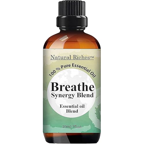 Natural Riches Breathe Essential Oil Blend Oil and Pure Cold Pressed Almond Oil California Grown That Helps with Relieving Stuffiness Symptoms