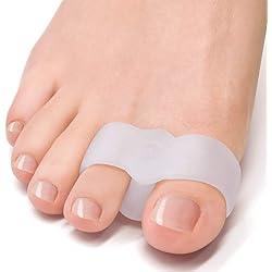 Welnove Pack of 12 Bunion Corrector, Toe Separators with 2 Loops, Big Toe Spacer Suitable for Bunion and Overlap Toe White