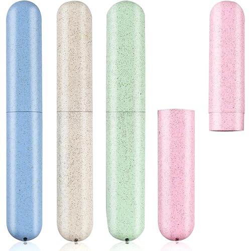 4 Packs Portable Travel Toothbrush Case Breathable Travel Toothbrush Holders Bulk Toothbrush Holder for Travel Camping Home School Toothbrush Travel Container for Business Trip Toothbrush Cover