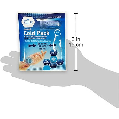 Medpride Instant Cold Pack 5”x 6” – Set of 24 Disposable Cold Therapy Ice Packs for Pain Relief, Swelling, Inflammation, Sprains, Strained Muscles, Toothache – for Athletes & Outdoor Activities